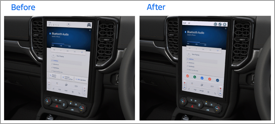 Before and After image of SYNC Screen changes