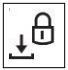 Mise à jour logicielle disponible mais nécessitant votre autorisation, icône : Flèche pointant vers le bas dans une zone de notification située à côté d’un cadenas.