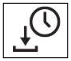 Icône de mise à jour logicielle disponible et nécessitant une programmation : Flèche pointant vers le bas dans une zone de notification située à côté d’une horloge.