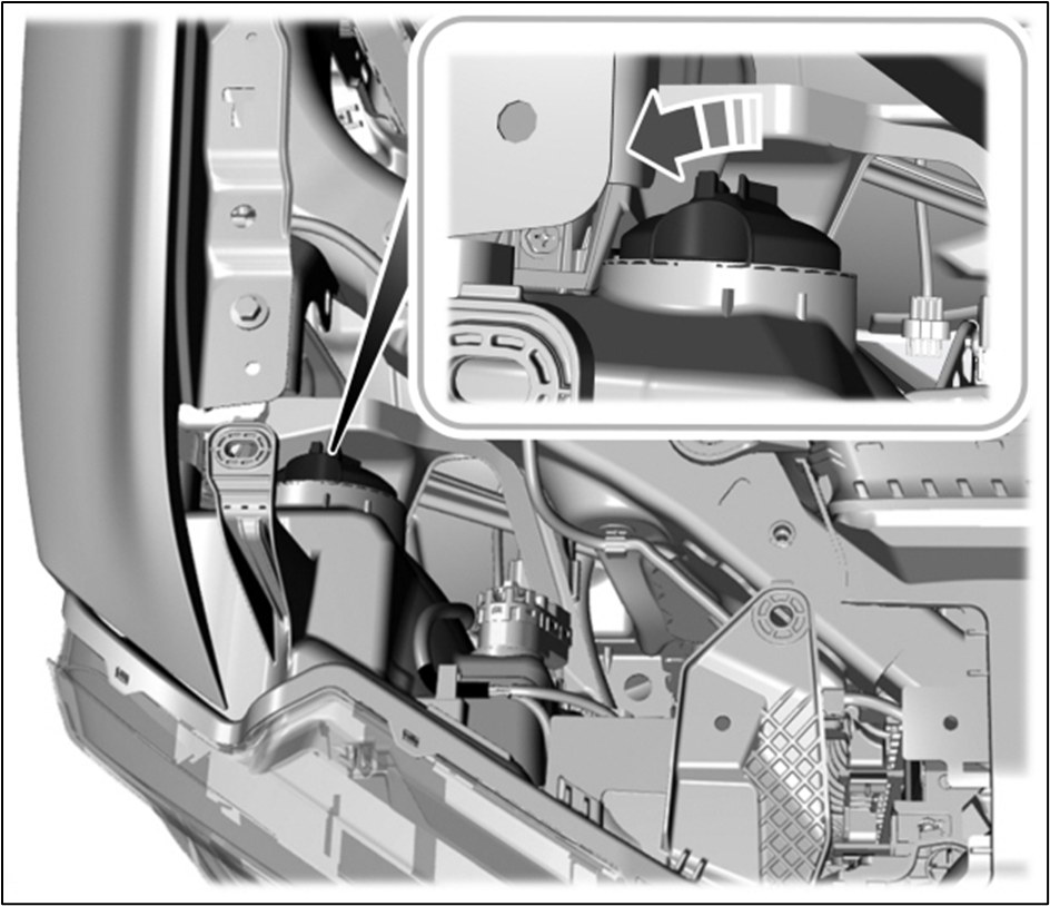 Rotate the low beam bulb cap