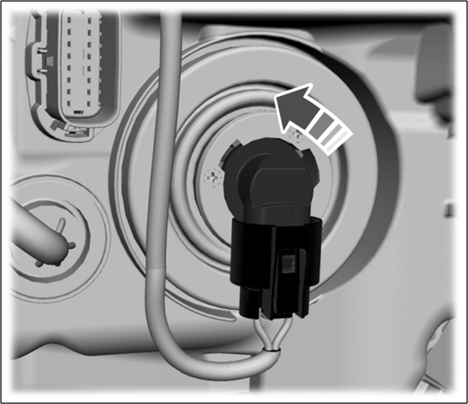 Rotate the high beam bulb socket counterclockwise