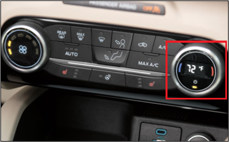 Temperature knob on SYNC 4-equipped vehicle