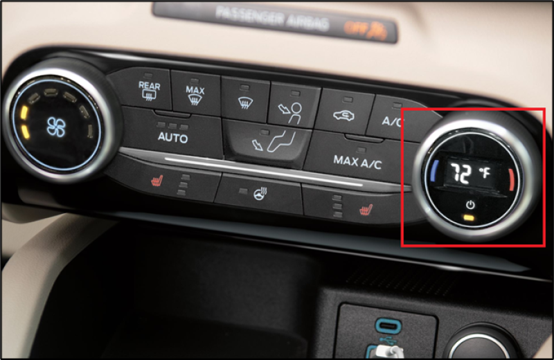 Temperature knob on SYNC 4-equipped vehicle
