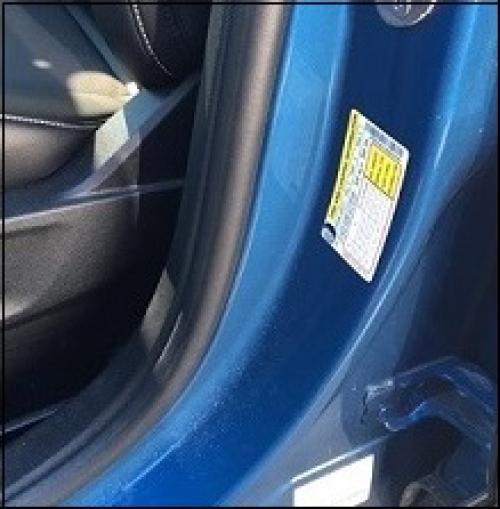 Tire Label location on door jamb