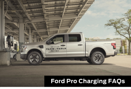 F-150 Lightning Pro Charging FAQs. An F-150 Lightning charges at a workplace.