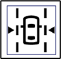 Lane Assist button with a car between lanes