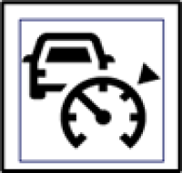 Adaptive Cruise Control button with a car and a speedometer