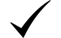 black checkmark icon