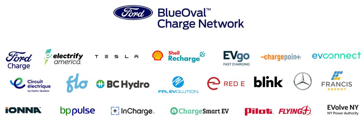 BlueOval Charge Network partner logos