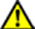 Warning icon; exclamation point inside a yellow triangle.