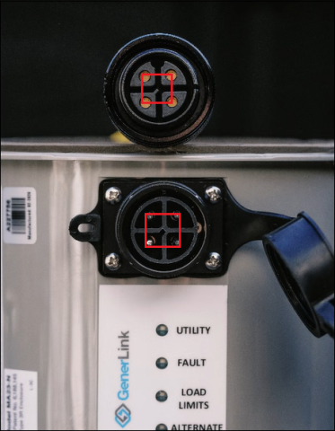 GenerLink Plugs with red boxes around their connector indicators